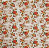 White polycotton floral double bed sheet set with matching pillow covers, 90x90 inches and 16x26 inches respectively, ideal for summer use in adult bedrooms